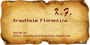 Krautheim Florentina névjegykártya